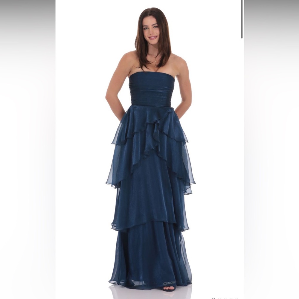 Lucy in the Sky Strapless Navy Layered Dress